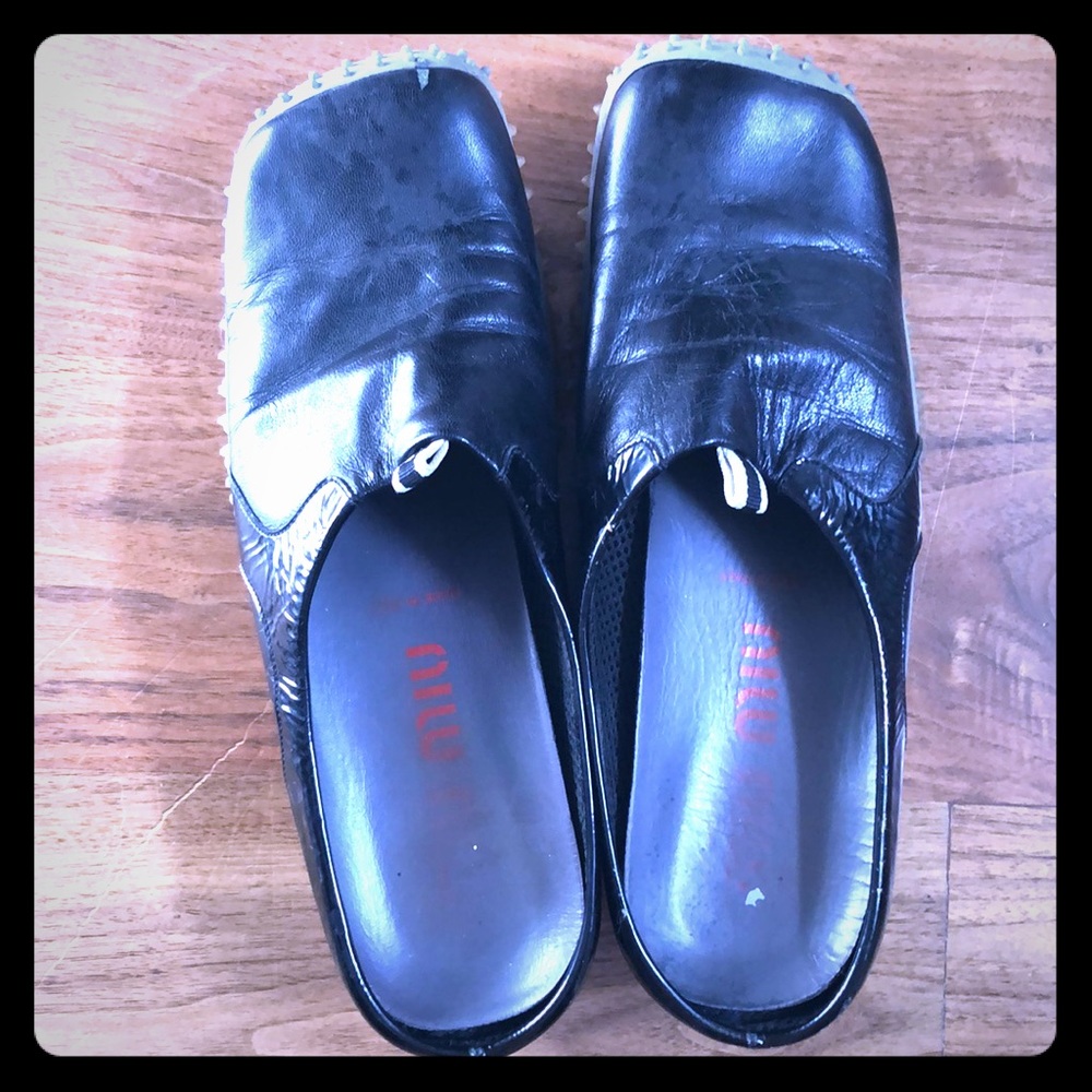 Vintage miu miu square toe slipon